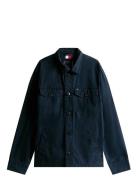 Cotton Twill Shirt Jacket Ohut Takki Blue Tommy Hilfiger