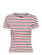 Tjw Slim Essential Rib Ss Ext Tops T-shirts & Tops Short-sleeved Red T...
