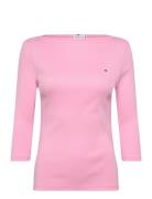 Slim Cody Boat-Nk 3/4Slv Tops T-shirts & Tops Long-sleeved Pink Tommy ...