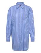 Tjw Ovs Mini Shirt Dress Ext Lyhyt Mekko Blue Tommy Jeans