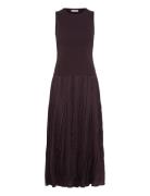 Combined-Fabric Long Dress Polvipituinen Mekko Brown Mango