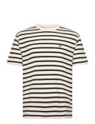 Waffle Stripe Ss T-Shirt Tops T-shirts Short-sleeved Cream GANT