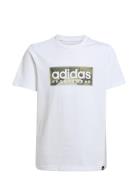 B Camo Lin Tops T-shirts Short-sleeved White Adidas Sportswear