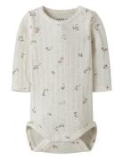 Nbflower Ls Body Bodies Long-sleeved Cream Name It