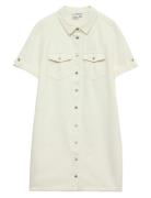 Vmjennie Ss Short Denim Dress Ga Noos Polvipituinen Mekko White Vero M...
