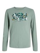 Jjgeplas Tee Ls Crew Neck Mni Tops T-shirts Long-sleeved T-shirts Gree...