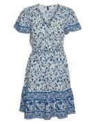 Vmmilan Ss Short Dress Wvn Ga Lyhyt Mekko Blue Vero Moda