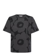 Tunnit Unikko Tops T-shirts & Tops Short-sleeved Black Marimekko