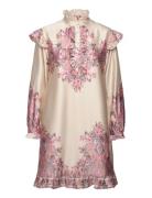 Reno Ruby Ruffle Dress Polvipituinen Mekko Pink Noella