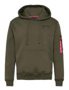 Back Print Hoodie Tops Sweat-shirts & Hoodies Hoodies Khaki Green Alph...