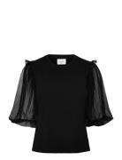 Dante6-Annissa Puffy Tulle Tee Tops T-shirts & Tops Short-sleeved Blac...