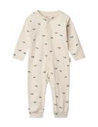 Birk Printed Pyjamas Jumpsuit Jumpsuit Haalari Cream Liewood