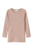 Nmnwax Wool Rib Ls Top Noos Tops T-shirts Long-sleeved T-shirts Pink N...