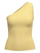 Slfanna Shoulder Top Tops T-shirts & Tops Sleeveless Yellow Selected