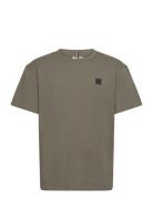 Cave Organic T-Shirt Tops T-shirts Short-sleeved Khaki Green Fat Moose