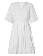 Slfdahlia Ss Short Broderi Dress Noos Mekko White Selected
