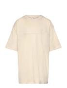 Seam Detail T-Shirt Tops T-shirts Short-sleeved Cream Mango