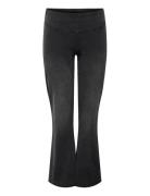 Carroyal Mid Waist Flared Legging Noos Bottoms Trousers Flared Black O...
