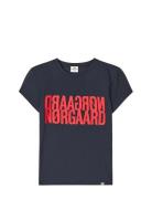 Single Cotton Tuvina Tee Tops T-shirts Short-sleeved Navy Mads Nørgaar...