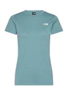 W S/S Simple Dome Slim Tee Sport T-shirts & Tops Short-sleeved Blue Th...