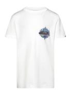 Ev In Flames Ss Youth Tops T-shirts Short-sleeved White Quiksilver