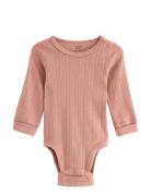 Body Pointelle Pitkähihainen Body Pink Lindex