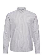 Sdval Stripe Tops Shirts Casual Grey Solid