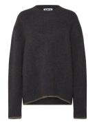 Box Sweater Blue Brown Melange Yak-48 Tops Knitwear Round Necks Brown ...