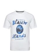 Denim Artwork T-Shirt Tops T-shirts Short-sleeved White Scotch & Soda