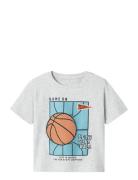Nmmkeith Ss Nreg Top Box Tops T-shirts Short-sleeved Grey Name It