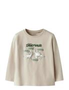 Nmmvux Ls Top Tops T-shirts Long-sleeved T-shirts Beige Name It