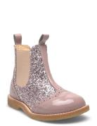 Booties - Flat - With Elastic Bootsit Nauhalliset Saapikkaat Pink ANGU...