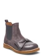 Booties - Flat - With Elastic Bootsit Nauhalliset Saapikkaat Purple AN...