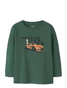 Nmmvagno Ls Loose Top Tops T-shirts Long-sleeved T-shirts Green Name I...