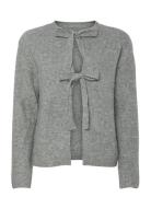 Pcsilly Ls Rev Tie Knit Noos Bc Tops Knitwear Jumpers Grey Pieces