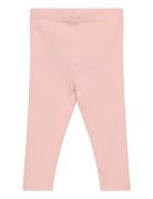 Cotton Ribbed Leggings Bottoms Leggings Pink Mango