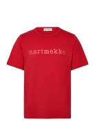Vihne Logo Placement Tops T-shirts Short-sleeved Red Marimekko