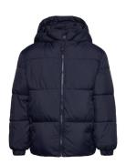 Hood Quilted Coat Toppatakki Navy Mango