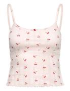 Pointelle Singlet Tops T-shirts & Tops Sleeveless Pink Gina Tricot