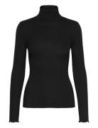 Rwbeatha Silk Ls Rollneck T-Shirt Tops Knitwear Turtleneck Black Rosem...