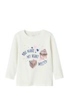 Nmfnichola Ls Top Box Tops T-shirts Long-sleeved T-shirts White Name I...
