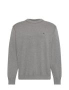 Ls Ez Cotton Crewnk Sweater 12Gg Tops Knitwear Round Necks Grey Calvin...