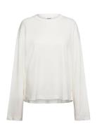 Long-Sleeved Cotton T-Shirt Tops T-shirts & Tops Long-sleeved White Mo...
