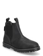 Booties - Flat - With Elastic Bootsit Nauhalliset Saapikkaat Black ANG...