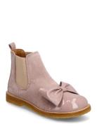 Booties - Flat - With Elastic Bootsit Nauhalliset Saapikkaat Pink ANGU...