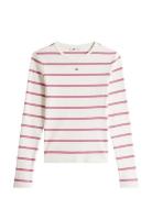 Tjw Slim Essential Rib Ls Tops T-shirts & Tops Long-sleeved Pink Tommy...