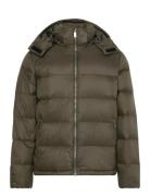 Ls Nylon Zip Off Hood Down Puffe Vuorillinen Takki Topattu Takki Khaki...