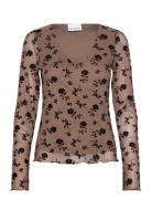 Lucille Top Tops T-shirts & Tops Long-sleeved Beige Noella