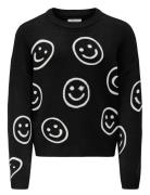 Kogmontana Ls Jq Loose O-Neck Cp Knt Tops Knitwear Pullovers Black Kid...