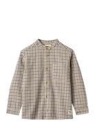 Shirt L/S Willum Tops Shirts Long-sleeved Shirts Beige Wheat